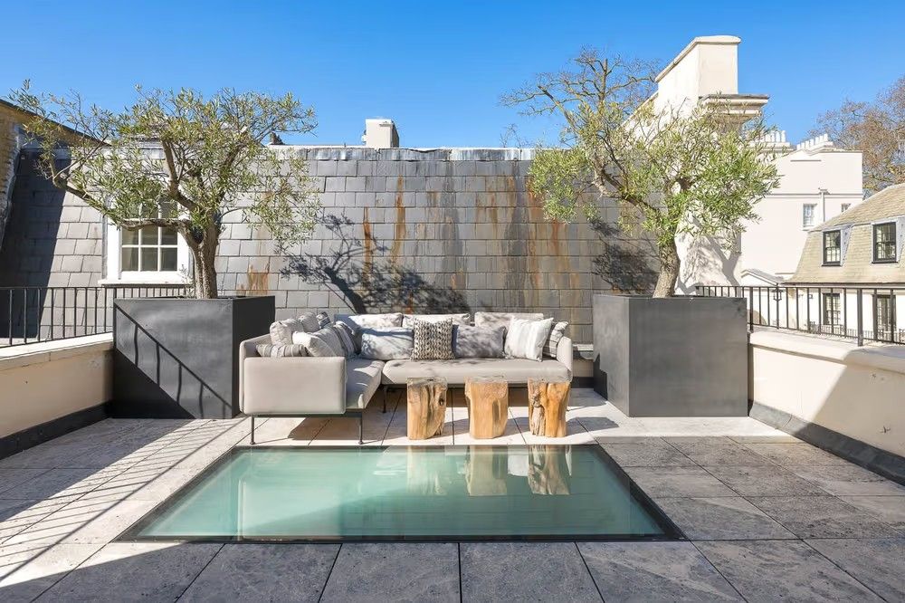 Rooftop terrace of a prime London home